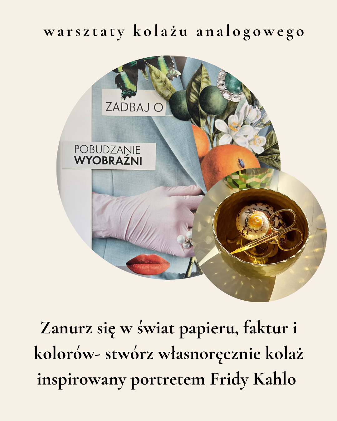 warsztaty kolazu - frida - zaproszenie